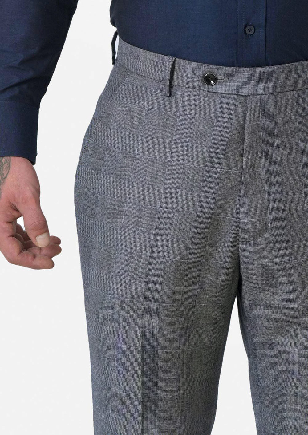 Grey Prince of Wales Pants - SARTORO