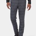 Dark Grey Prince of Wales Pants - SARTORO