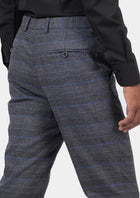 Dark Grey Prince of Wales Pants - SARTORO933