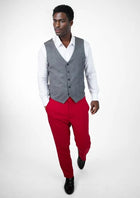 Grey Prince of Wales Vest - SARTORO211