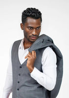Grey Prince of Wales Vest - SARTORO291