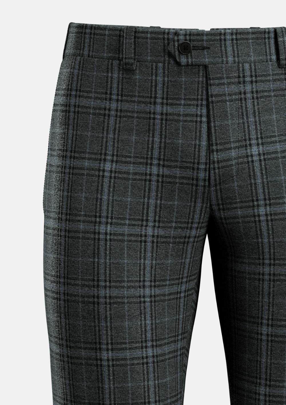 Grey Two-Tone Plaid Pants - SARTORO