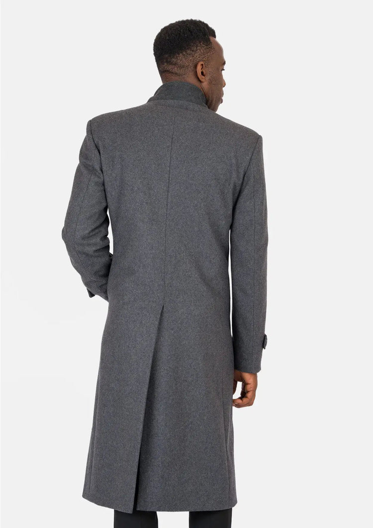 Grey Wool Classic Long Overcoat - SARTORO894