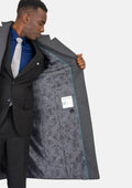 Grey Wool Classic Long Overcoat - SARTORO