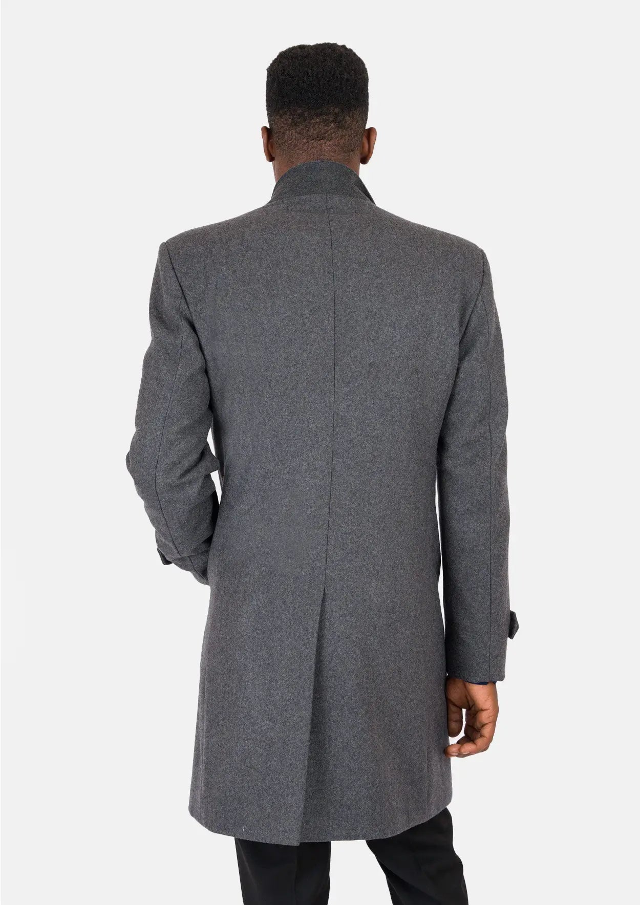 Grey Wool Classic Overcoat - SARTORO