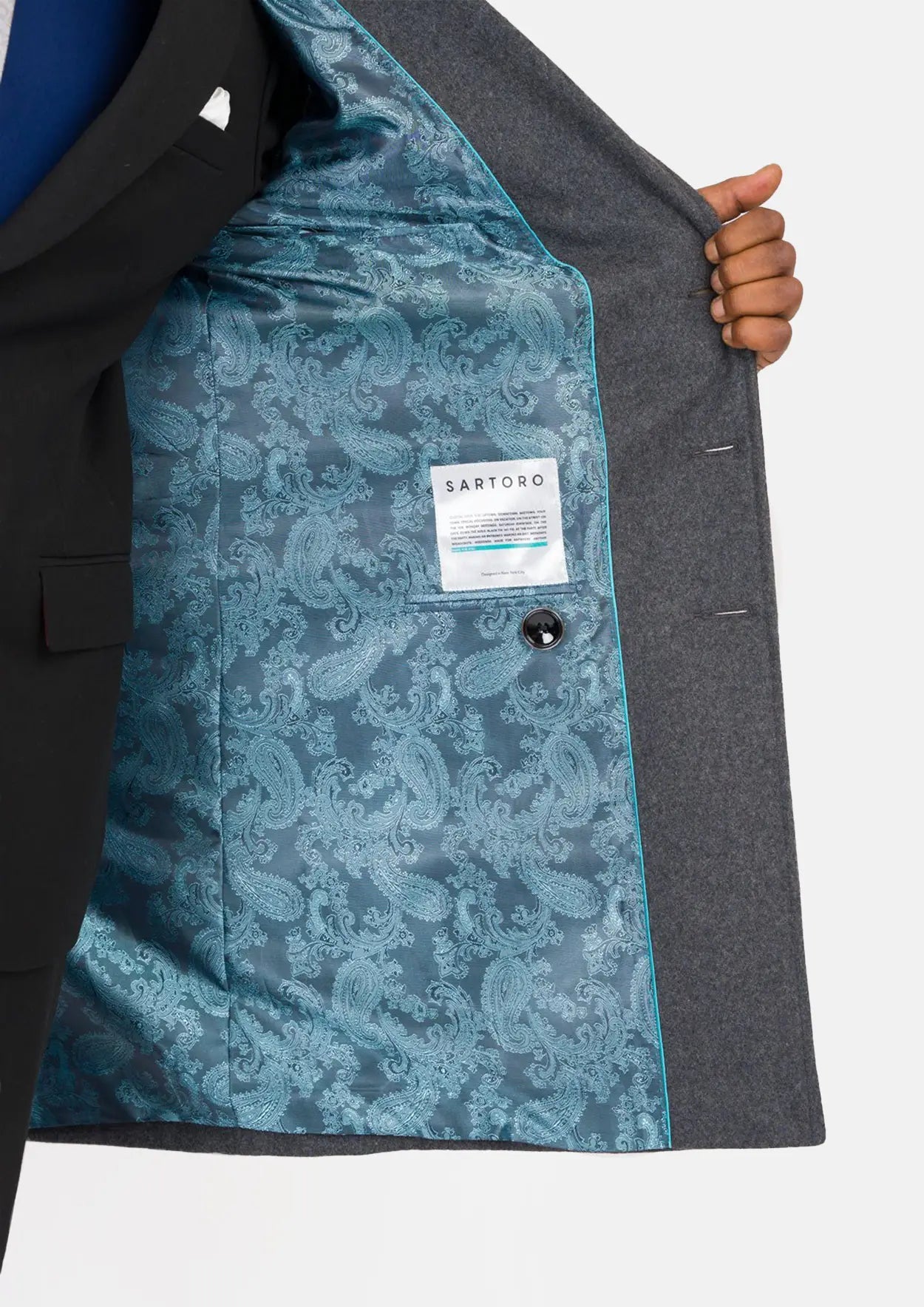 Grey Wool Classic Overcoat - SARTORO