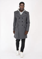 Grey Wool Signature Peacoat - SARTORO208