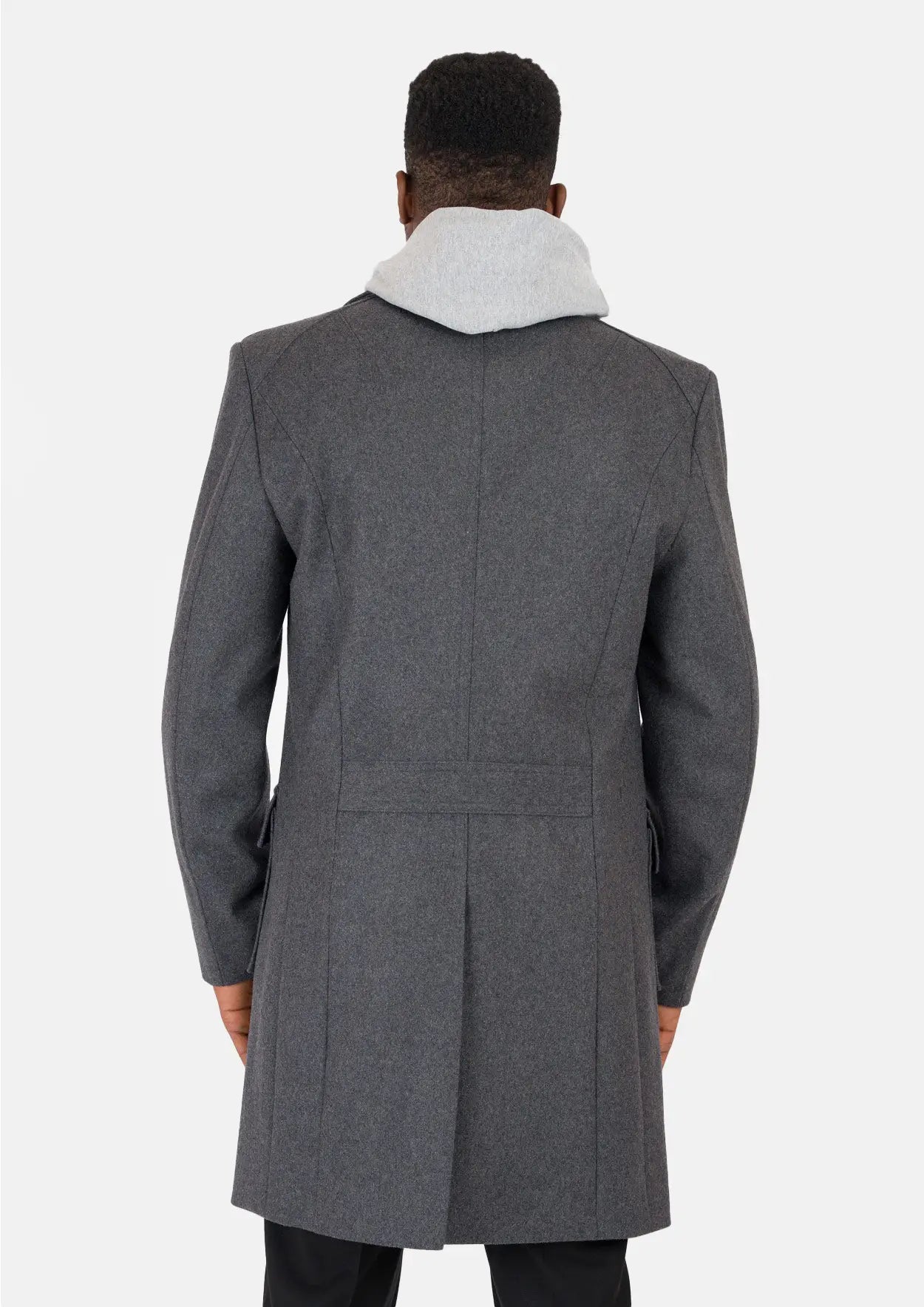 Grey Wool Signature Peacoat - SARTORO