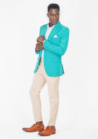 Hudson Aqua Blue Stretch Jacket - SARTORO633