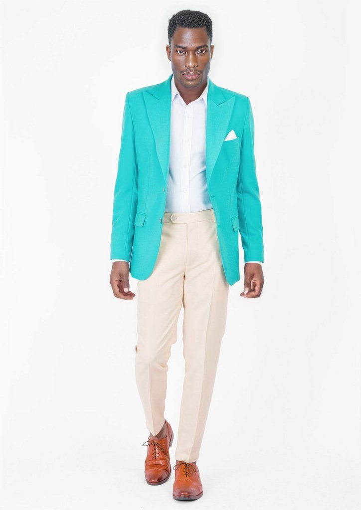 Hudson Aqua Blue Stretch Jacket - SARTORO