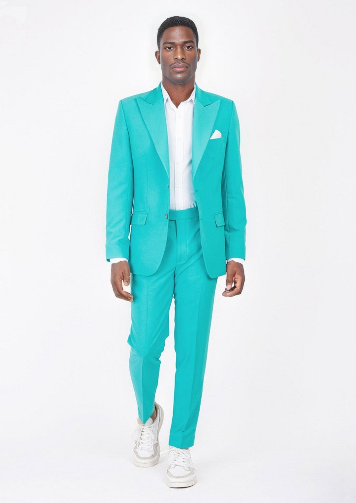 Men's Hudson Aqua Blue Stretch Suit | SARTORO Men's Hudson Aqua Blue Stretch Suit | SARTORO