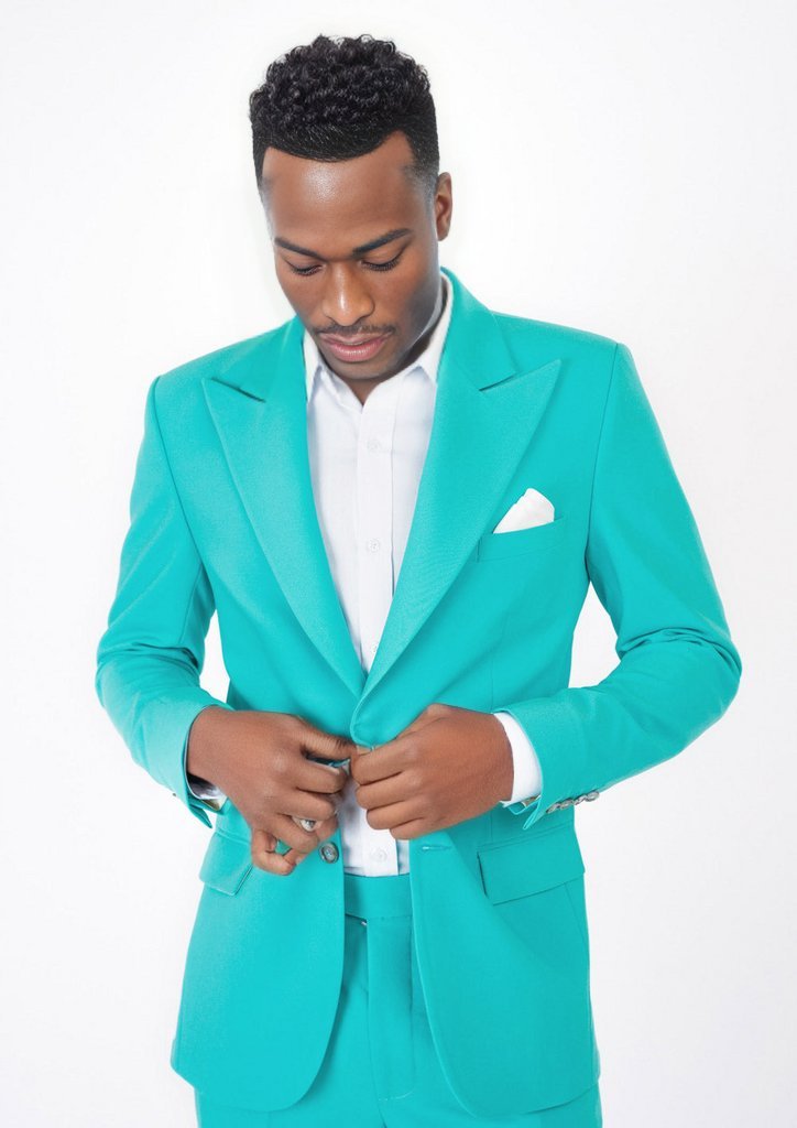 Hudson Aqua Blue Stretch Suit - SARTORO