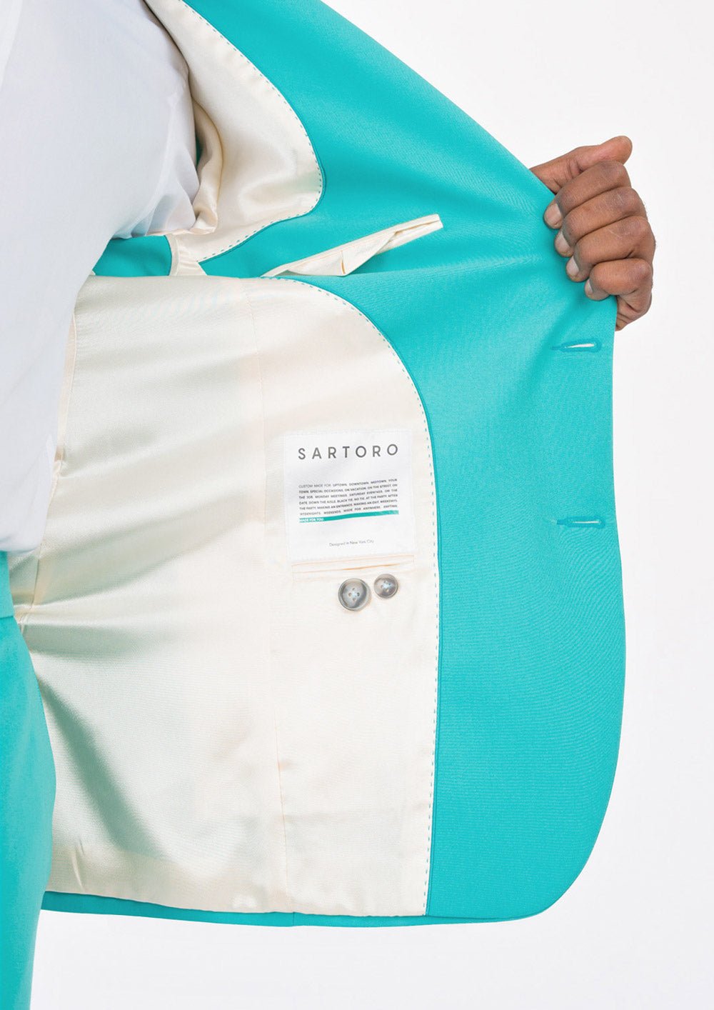 Hudson Aqua Blue Stretch Suit - SARTORO
