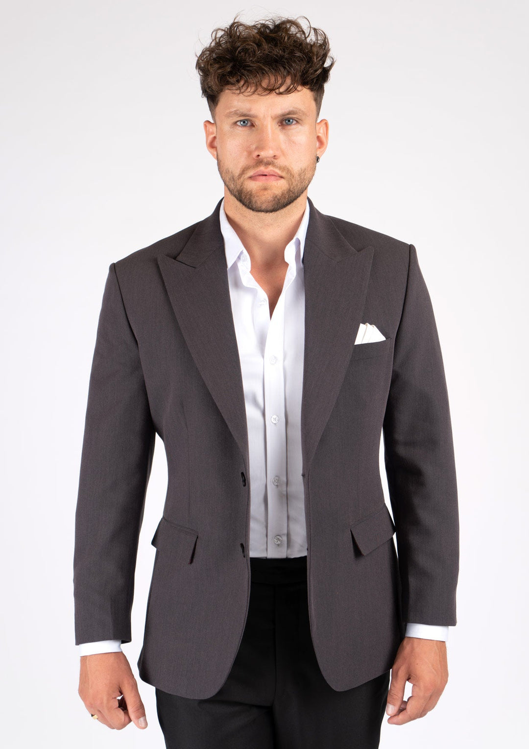 Hudson Charcoal Stretch Jacket - SARTORO