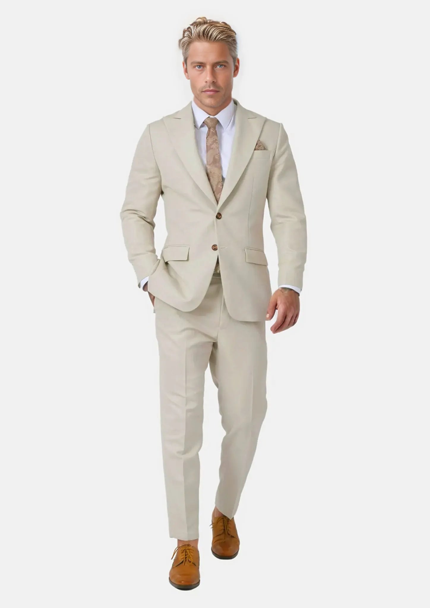 Hudson Ivory Cotton Suit - SARTORO