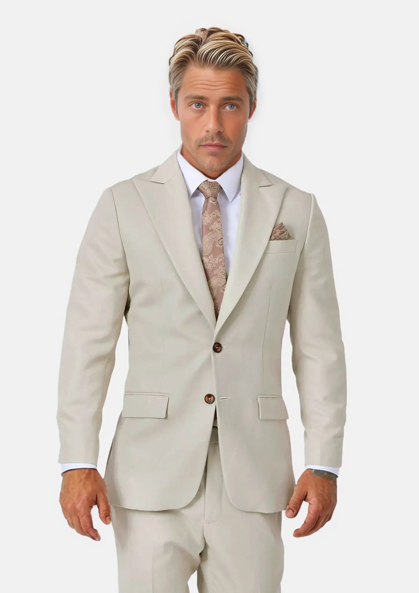 Hudson Ivory Cotton Suit - SARTORO