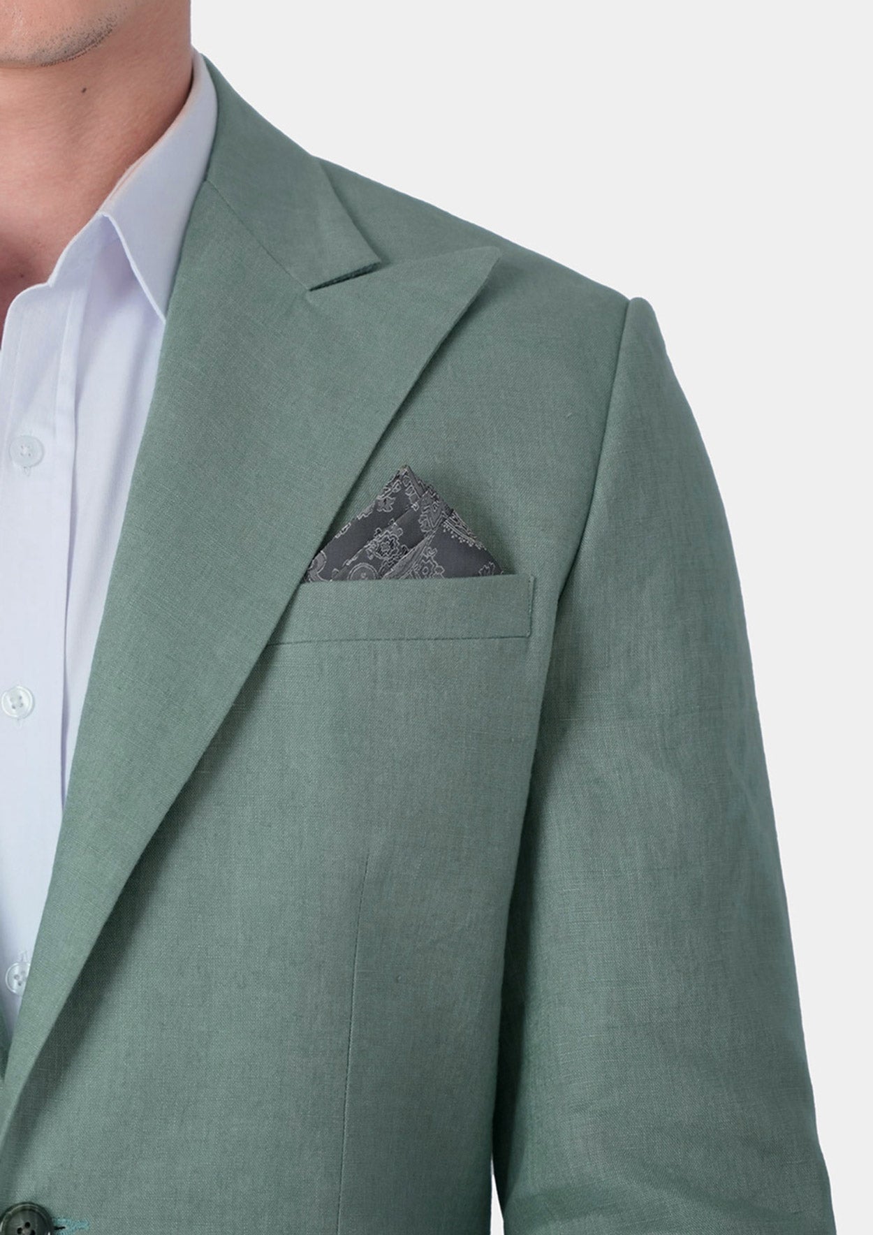 Hudson Jade Green Linen Jacket - SARTORO