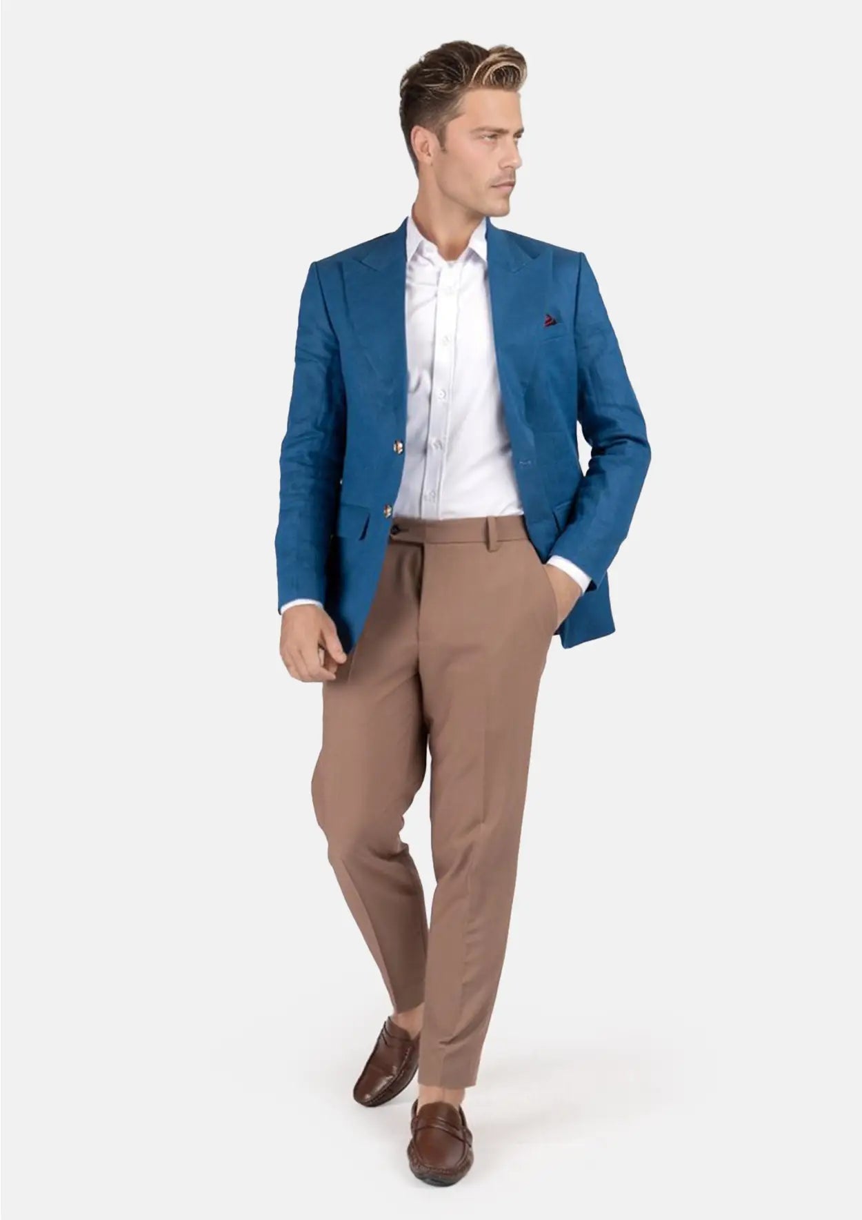 Hudson Marine Blue Linen Jacket - SARTORO