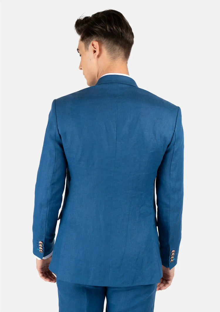 Hudson Marine Blue Linen Suit - SARTORO371