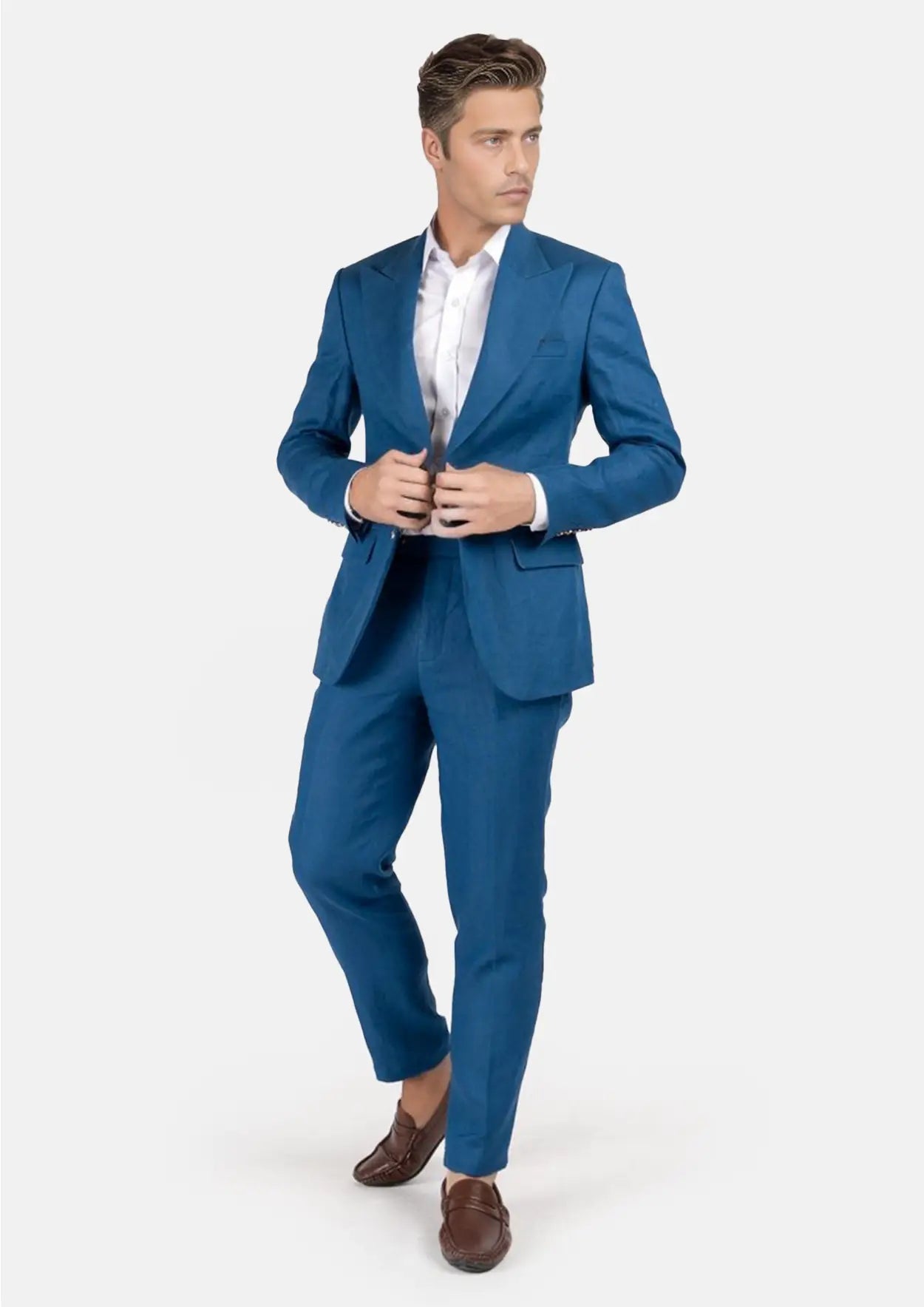 Hudson Marine Blue Linen Suit - SARTORO