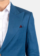 Hudson Marine Blue Linen Suit - SARTORO620