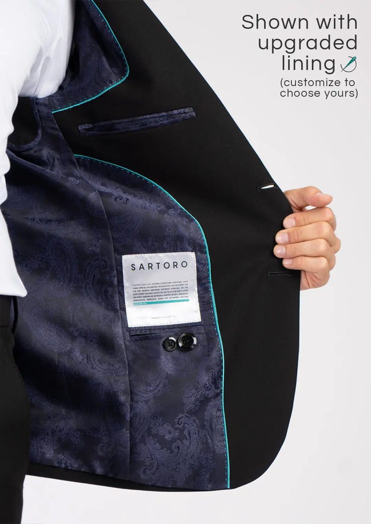 Hudson Midnight Black Stretch Suit - SARTORO101
