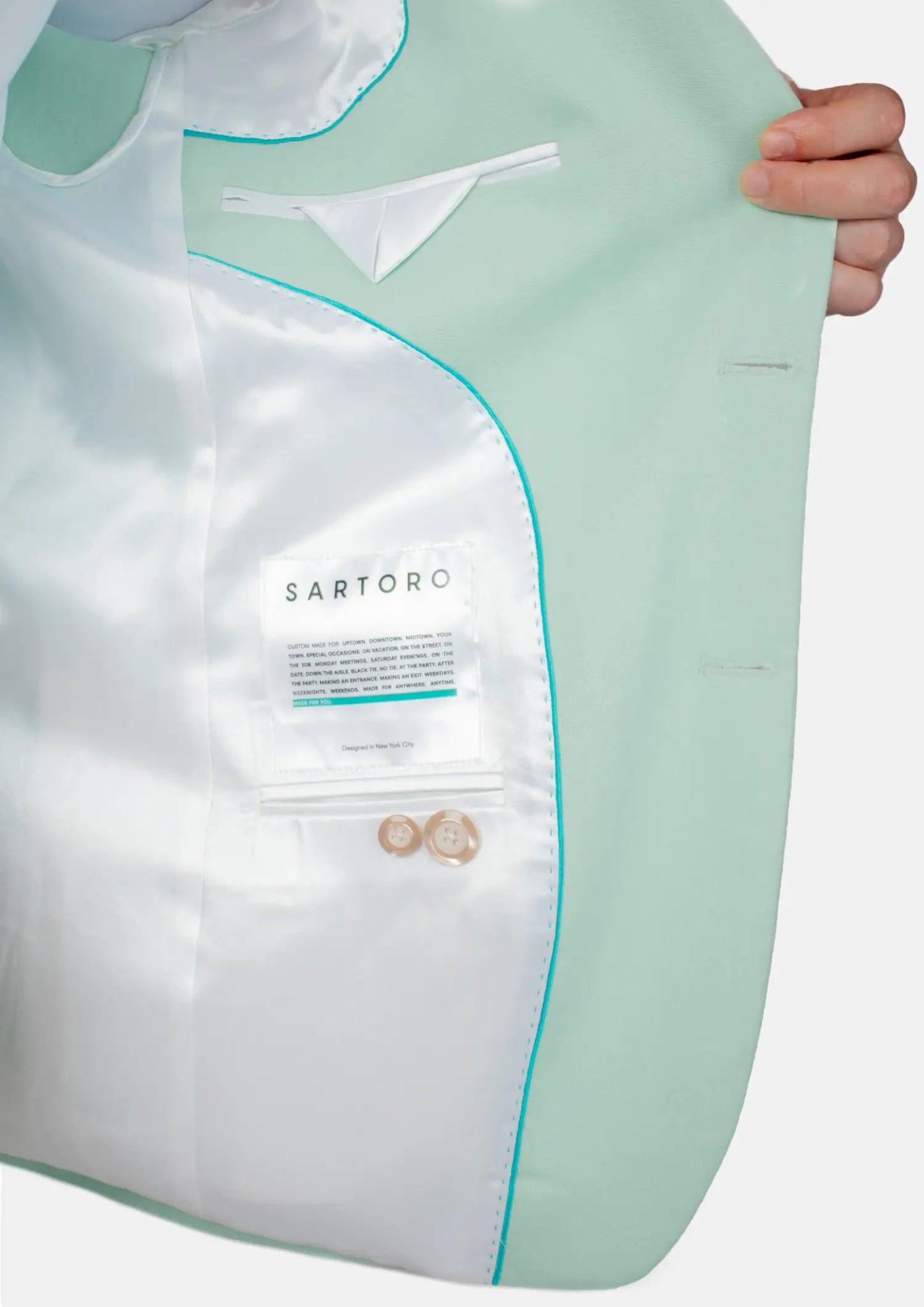 Hudson Mint Green Linen Blend Jacket - SARTORO