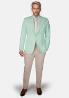 Hudson Mint Green Linen Blend Jacket - SARTORO34