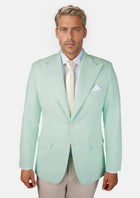 Hudson Mint Green Linen Blend Jacket - SARTORO810