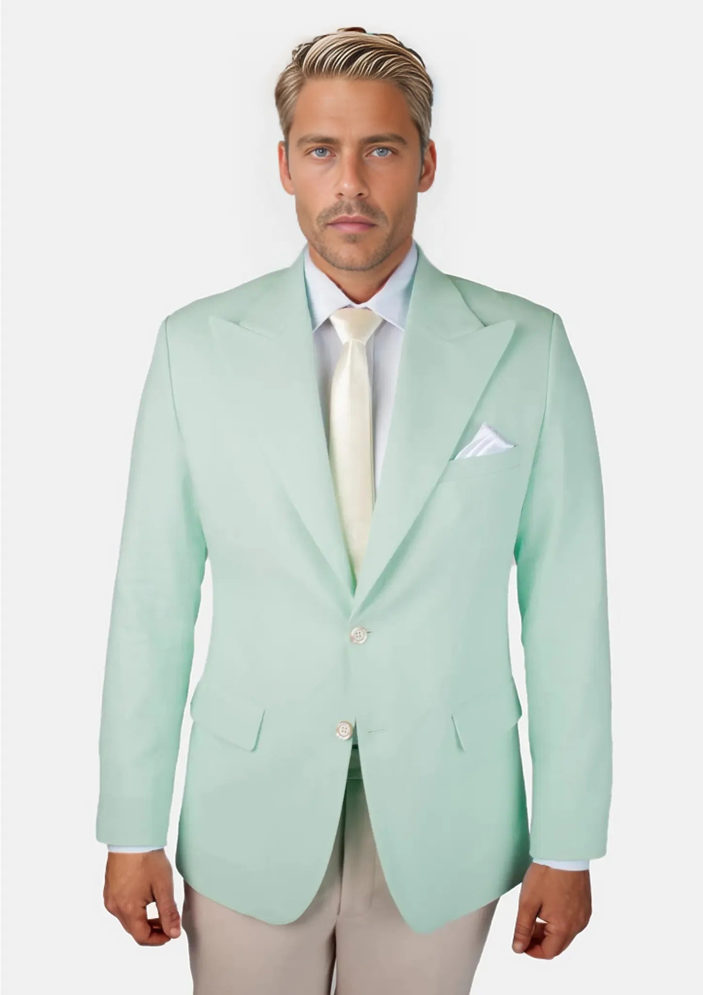 Hudson Mint Green Linen Blend Jacket - SARTORO