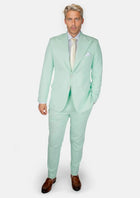Hudson Mint Green Linen Blend Suit - SARTORO152