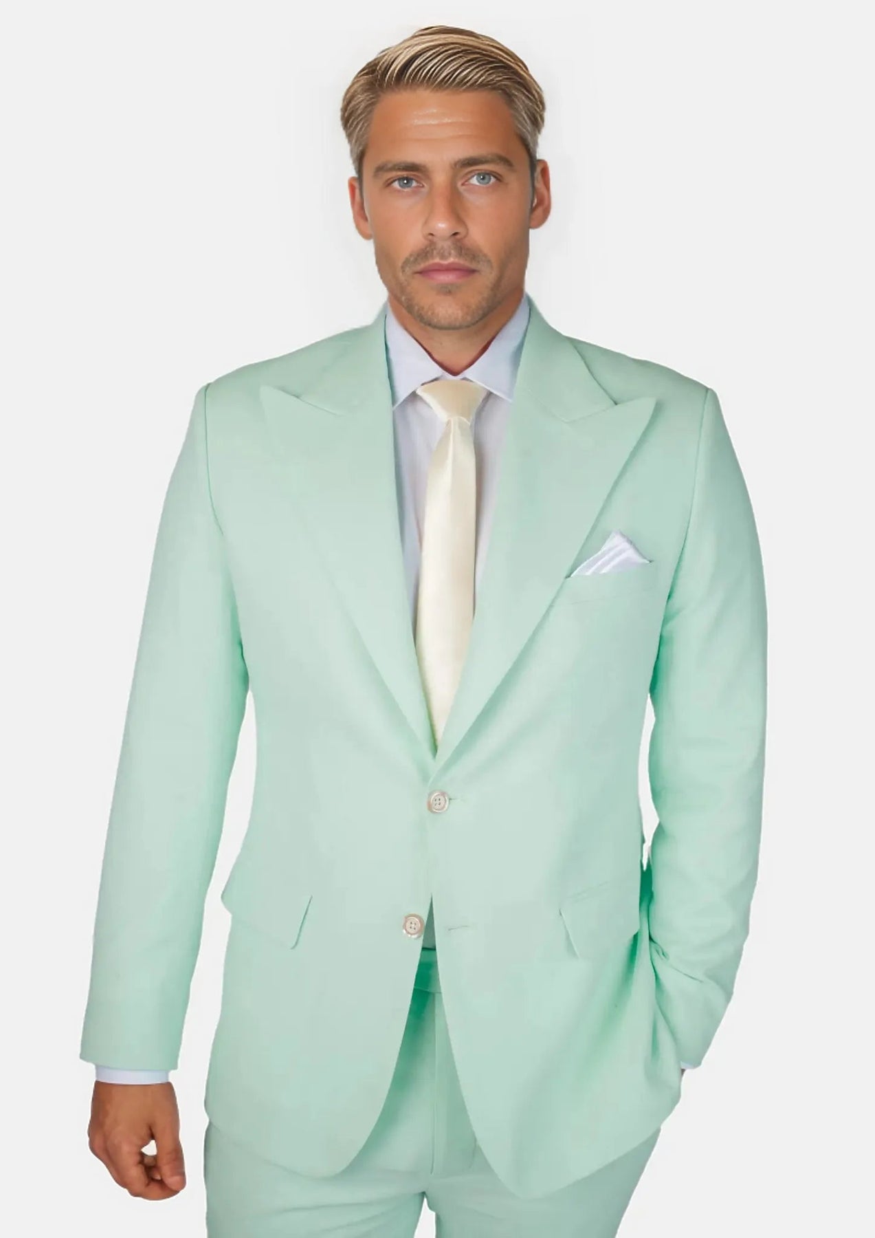 Hudson Mint Green Linen Blend Suit | SARTORO