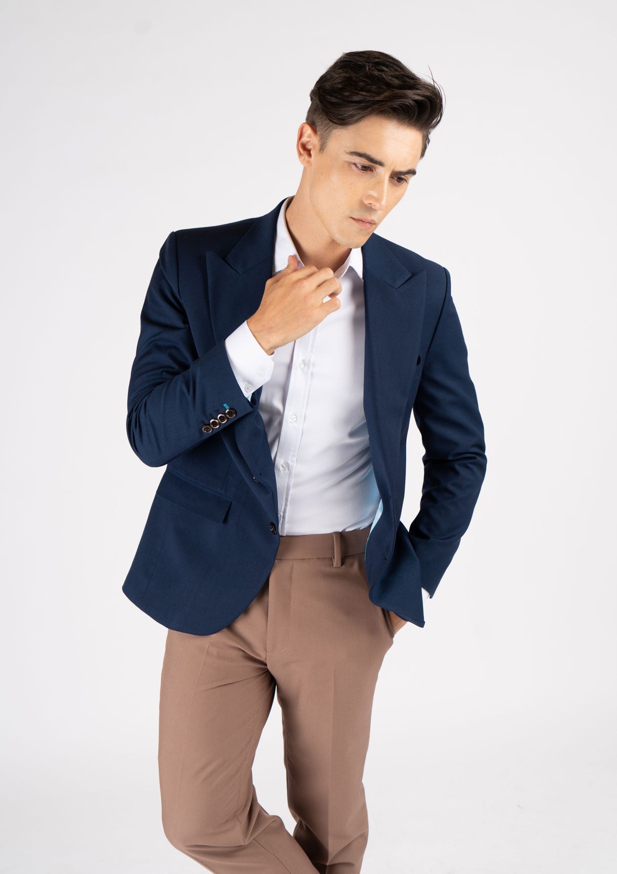 Hudson Navy Crosshatch Jacket - SARTORO