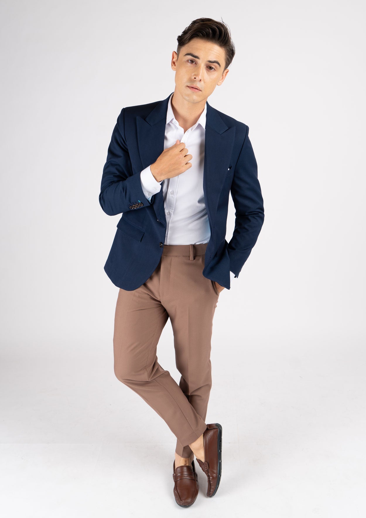Hudson Navy Crosshatch Jacket - SARTORO