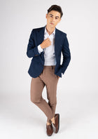 Hudson Navy Crosshatch Jacket - SARTORO834