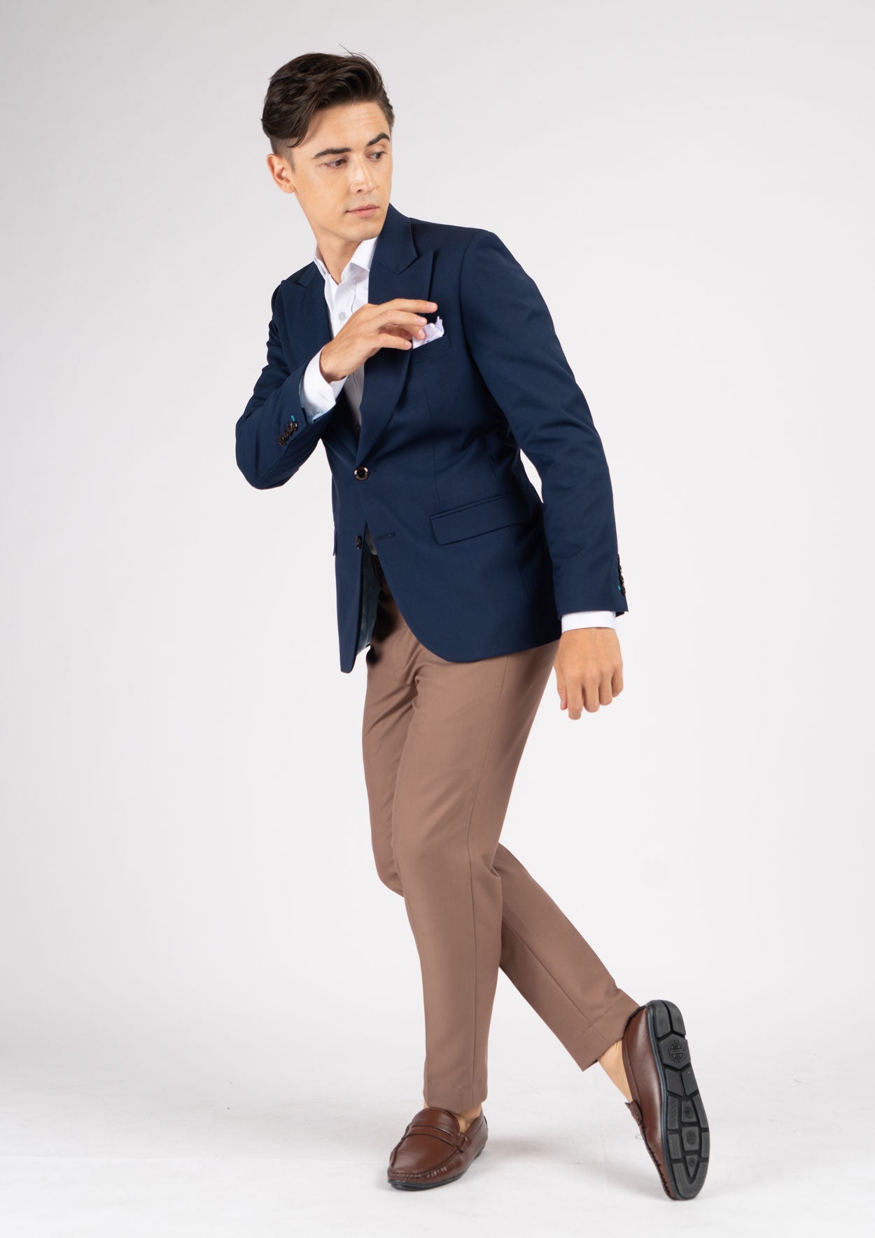 Hudson Navy Crosshatch Jacket - SARTORO
