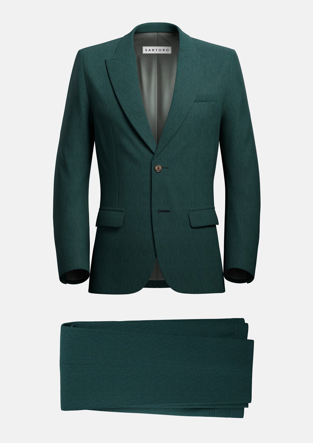 Hudson Phthalo Green Linen Suit - SARTORO