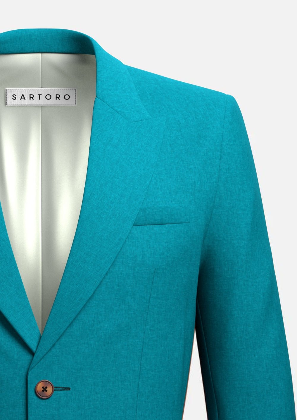 Hudson Turkish Blue Linen Jacket - SARTORO