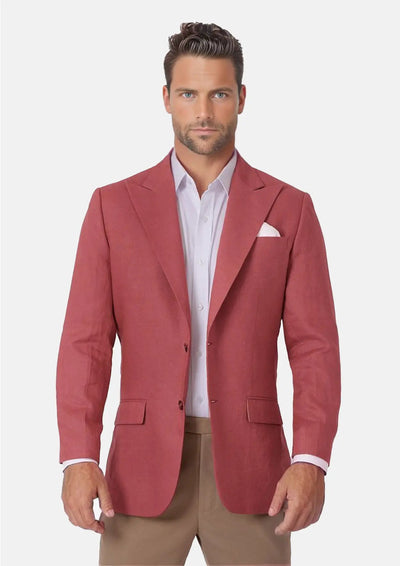 Hudson Tuscan Red Linen Jacket - SARTORO