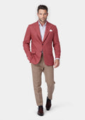 Hudson Tuscan Red Linen Jacket - SARTORO