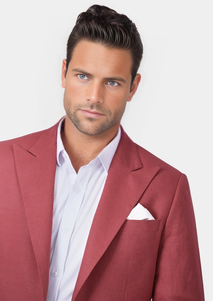 Hudson Tuscan Red Linen Jacket - SARTORO