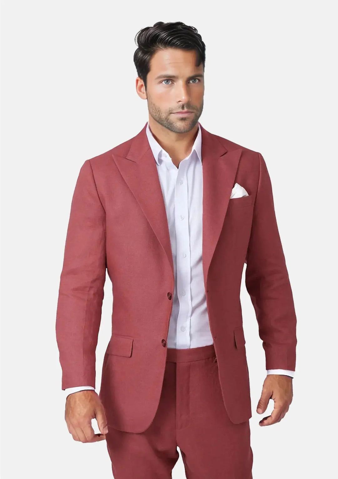 Hudson Tuscan Red Linen Jacket - SARTORO