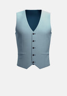 Ice Blue Twill Vest - SARTORO687