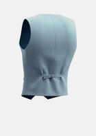 Ice Blue Twill Vest - SARTORO365