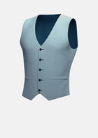 Ice Blue Twill Vest - SARTORO345