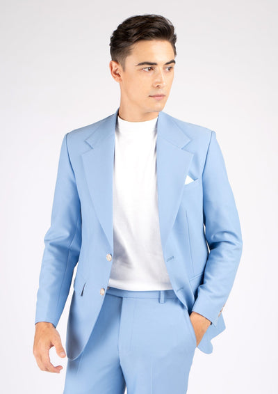 Icy Blue Stretch Suit, Vest & Accessories - Damon's Party - SARTORO