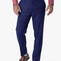 Indigo Blue Windowpane Pants - SARTORO