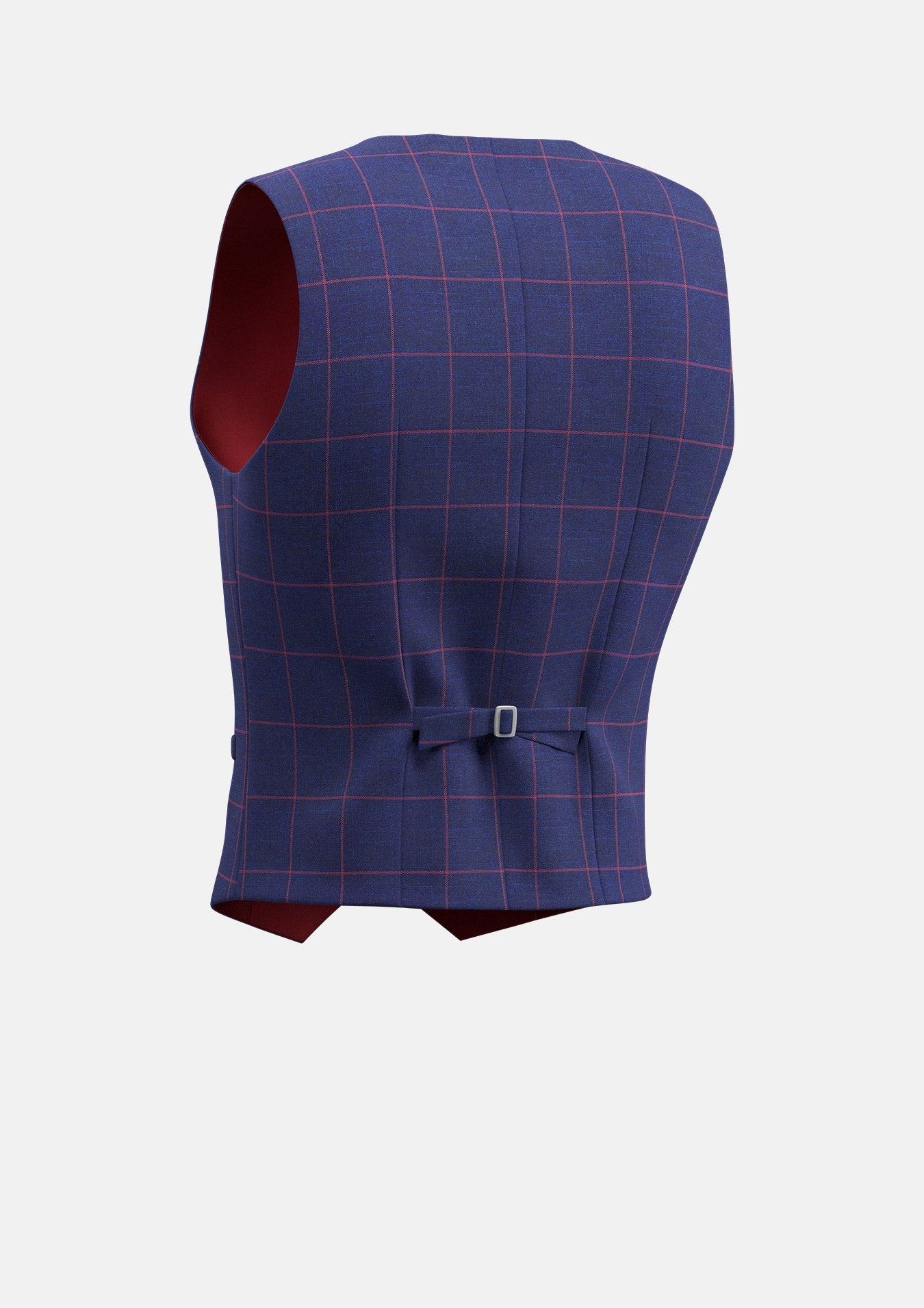 Indigo Blue Windowpane Vest - SARTORO