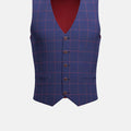 Indigo Blue Windowpane Vest - SARTORO