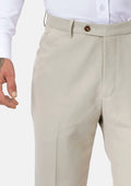 Ivory Cotton Chino Pants - SARTORO